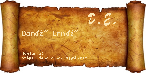 Danó Ernő névjegykártya